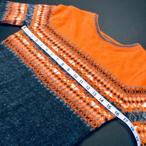 Women's Takeout Sweater Small Medium Orange Gray Y2K I - Picture 5 of 8